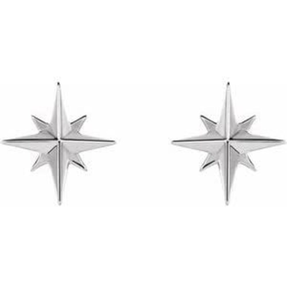 Kazi Luxury Sterling Silver Star Earrings View 5